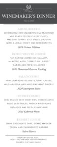 Hazlitt 1852 Vineyards' Winemaker's Dinner Menu