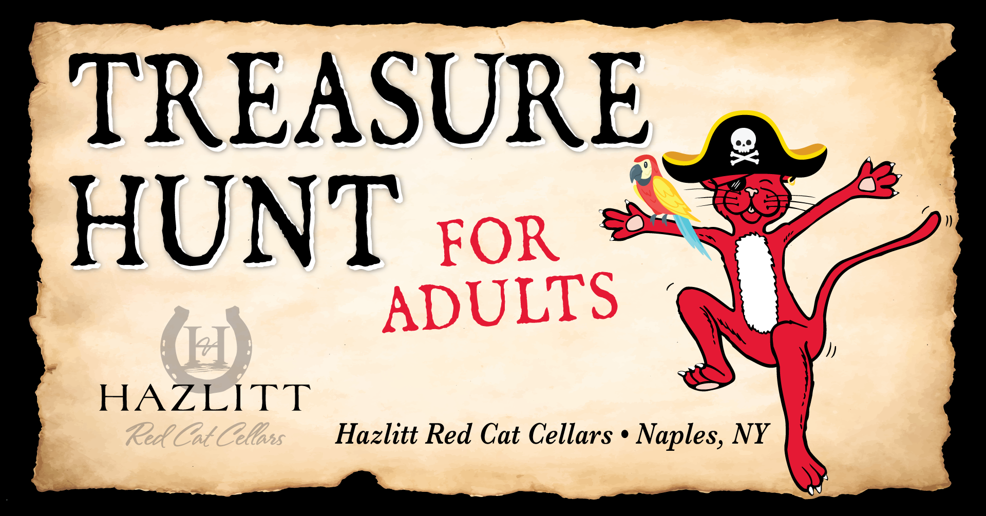 Treasure Hunt For Adults • Hazlitt Red Cat Cellars, Hector, N.Y.