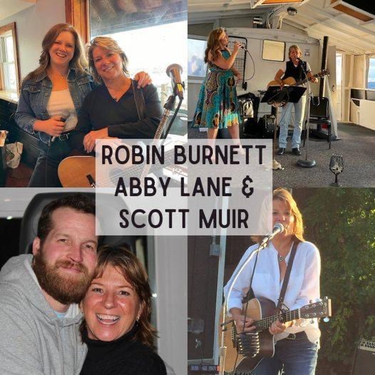 Robin Burnett, Abby Lane, & Scott Muir collage photo.