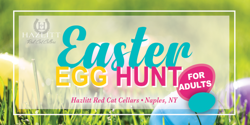 Easter Egg Hunt for adults at Hazlitt Red Cat Cellars, Naples, NY 2024