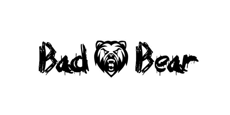 Logo for Bad Bear Band. The words Bad Bear and a Bear head.