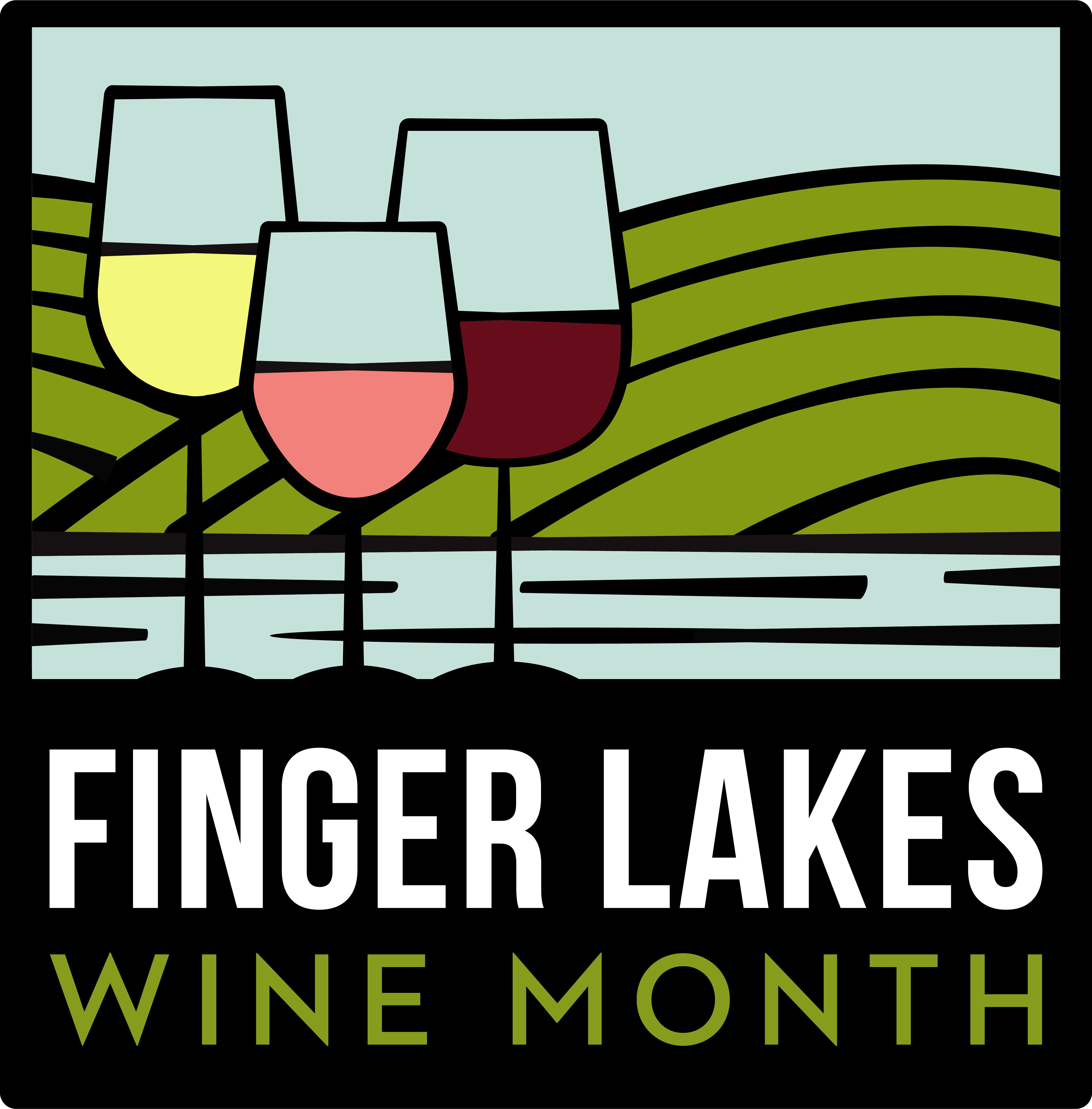 Finger Lakes Wine Month logo.