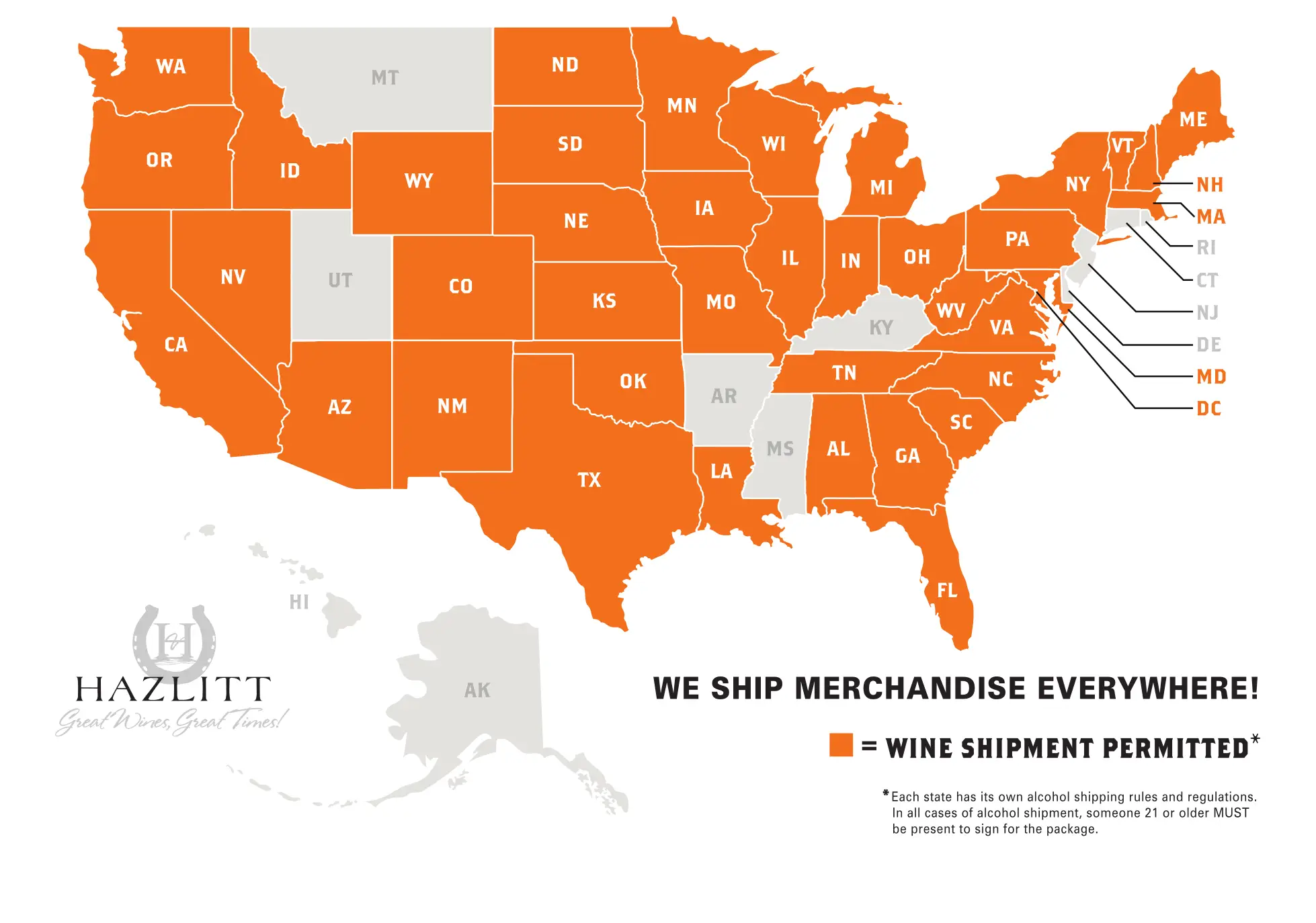 We ship merchandise everywhere!