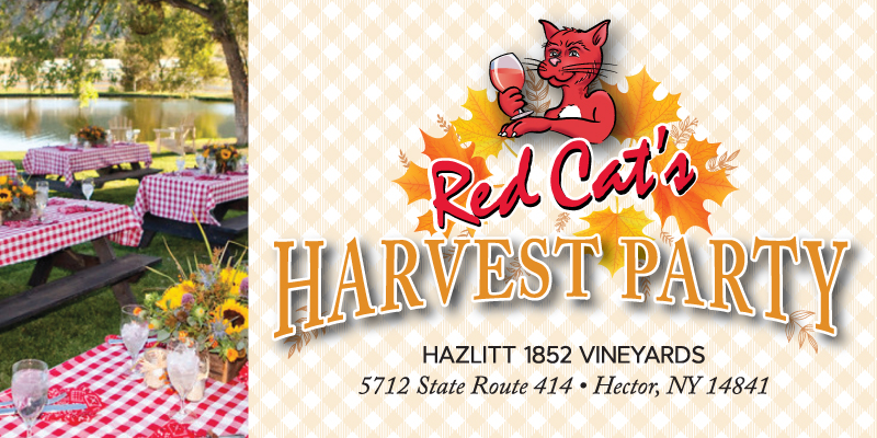 Red Cat's Harvest Party at Hazlitt 1852 Vineyards 5712 State Route 414, Hector, NY 14841